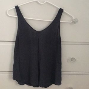 Forest green chiffon tank top with zipper back